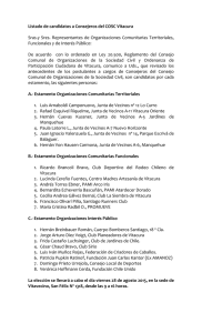 Listado de candidatos a Consejeros del COSC Vitacura Sras.y Sres