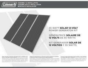 55 watt solar 12-volt power generator kit génératrice
