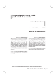 La obra de Lavoisier como un modelo para la historia de las ciencias