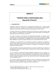 ANEXO X “APORTE PARA LA MOVILIDAD 2012 Educación Primaria”