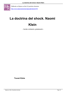 La doctrina del shock. Naomi Klein