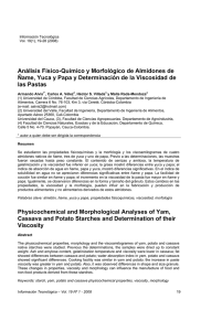 Análisis Físico-Químico y Morfológico de Almidones de Ñame, Yuca