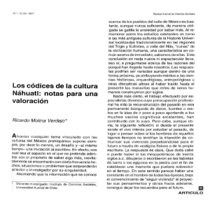 Los códices de la cultura Náhuatl: notas para una valoración