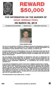 for information on the murder of cesar jeremias perea on march 22