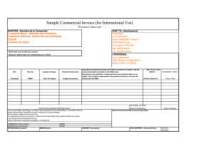 Commercial Invoice for UPS