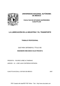 universidad nacional autónoma de méxico la lubricación en la