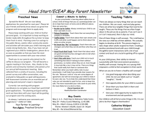 Head Start/ECEAP May Parent Newsletter