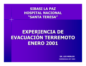EXPERIENCIA DE EVACUACIÓN TERREMOTO ENERO 2001