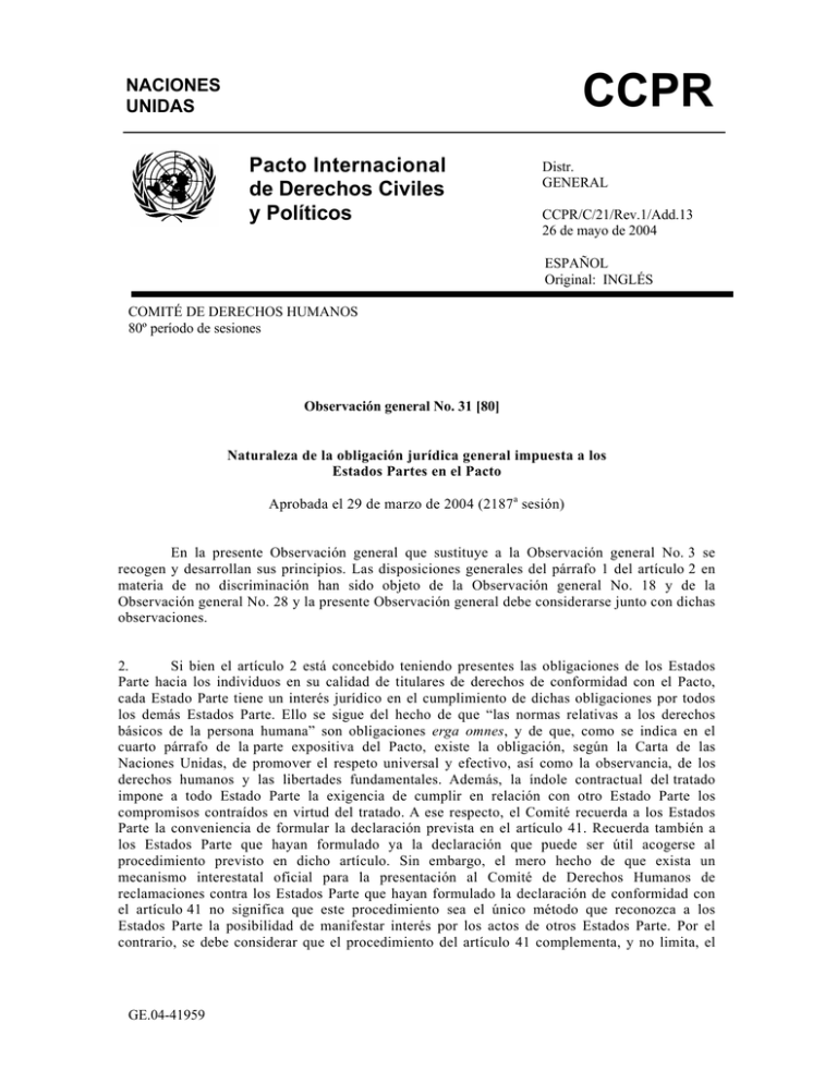 Pacto Internacional De Derechos Civiles Y Políticos