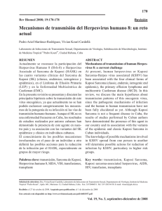 Mecanismos de transmisión del Herpesvirus humano 8: un reto actual