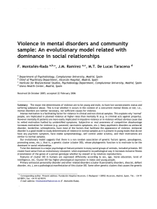 Violence in mental disorders and community sample - E