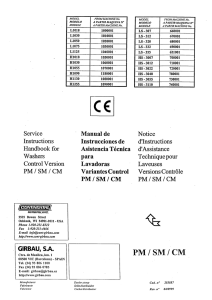 Service Instructions Handbook for Washers Control Version