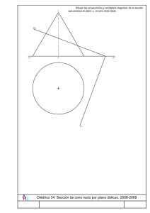 12. Seccion de un cono recto por un plano oblicuo.