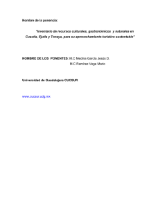 &ldquo;Inventario de recursos culturales, gastron&oacute;micos y naturales en