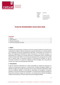 Proyecto de Plan de Inversiones 2016-2018