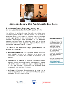 Asistencia Legal y Otra Ayuda Legal a Bajo Costo