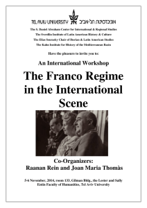 An International Workshop The Franco Regime in the International