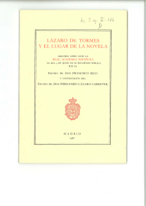 LÁZARO DE TORMES Y EL LUGAR DE LA NOVELA