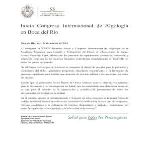 Inicia Congreso Internacional de Algología en Boca del Río