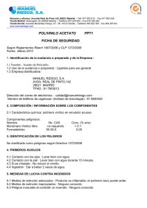 POLIVINILO ACETATO PP71 FICHA DE SEGURIDAD