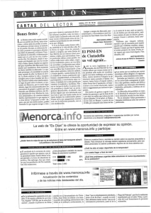 Page 1 / A RTAS DEL LECTOR te letarr: 971 35 13 33 reoacción