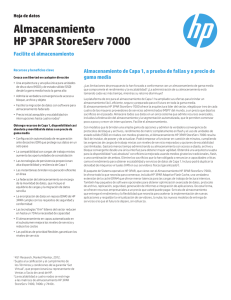 Hoja de datos del almacenamiento HP 3PAR StoreServ 7000