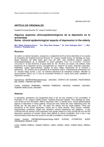 Algunos aspectos clinicoepidemiológicos de la depresión en la