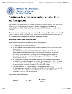USCIS - Víctimas de actos criminales: estatus U de no inmigrante