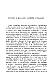 CICERON Y HORACIO, CRfTICOS LITERARIOS Poetas y oradores