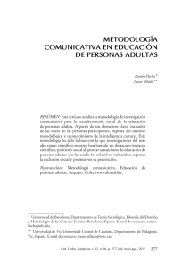 METODOLOGÍA COMUNICATIVA EN EDUCACIÓN DE PERSONAS