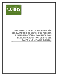 lineamientos para la elaboración del catálogo de bienes que