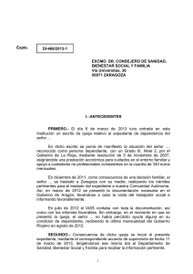 Expte. DI-466/2013-1 EXCMO. SR. CONSEJERO DE SANIDAD