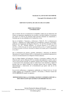 Servicio Nacional de Aduana del Ecuador Dirección General
