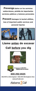 Llame antes de excavar Call before you dig