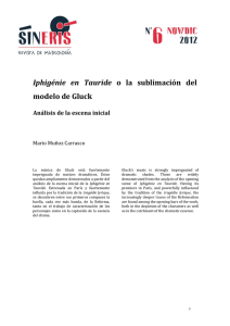 Iphigénie en Tauride o la sublimación del modelo de Gluck