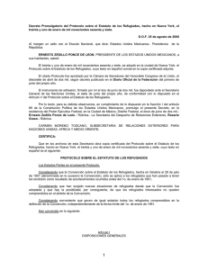 Decreto Promulgatorio del Protocolo sobre el Estatuto de