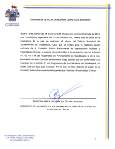 constancia de falta de quorum legal para sesionar.