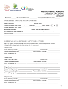 aplicación para admision admission application 2016-2017