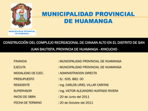 Diapositiva 1 - Municipalidad Provincial de Huamanga