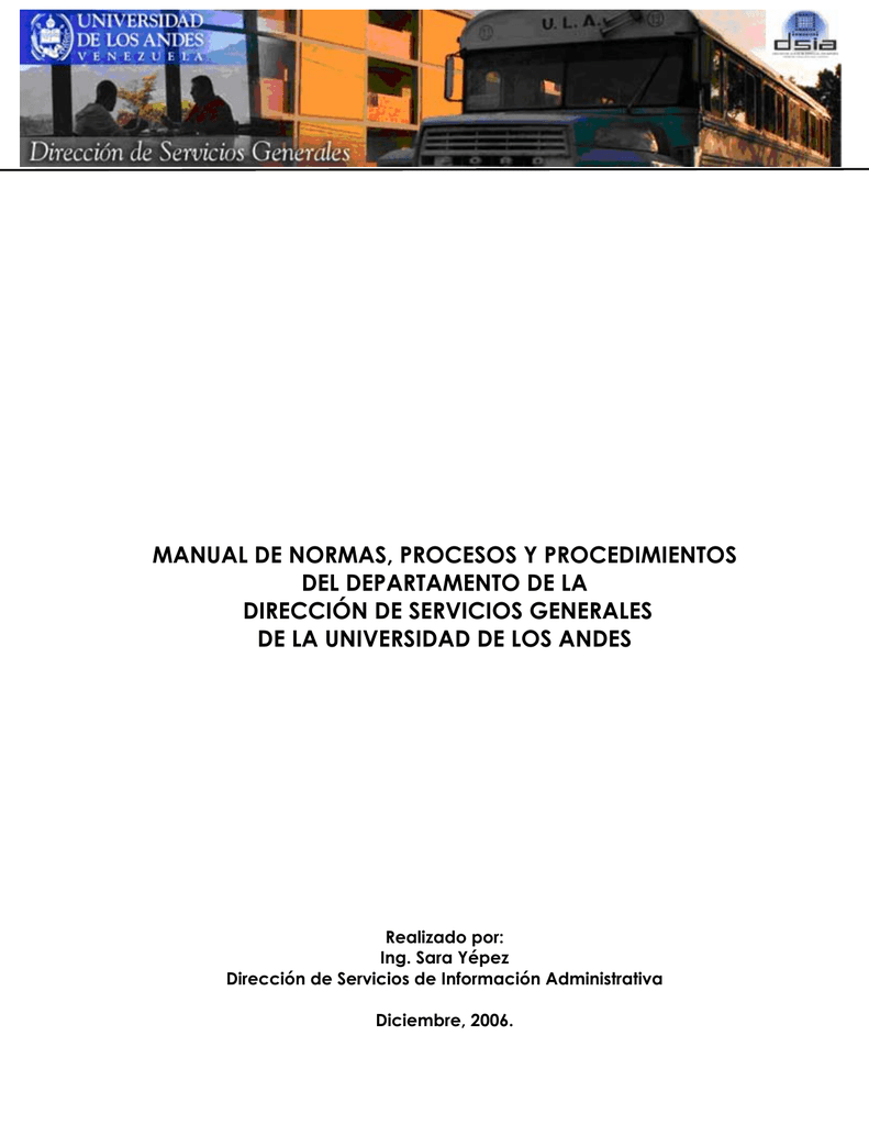 Manual De Normas, Procesos Y Procedimientos Del Departamento De