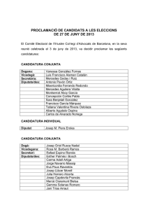 proclamació de candidats a les eleccions de 27 de juny de 2013