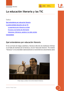 Con firma. Educación literaria y TIC. Felipe Zayas