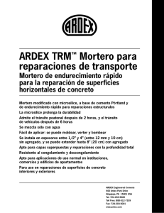 ARDEX TRM™ Mortero para reparaciones de transporte