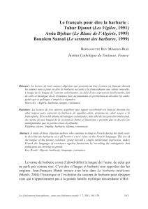 Le français pour dire la barbarie : Tahar Djaout (Les Vigiles, 1991