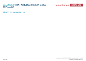 Calendario Data - HumanitarianResponse