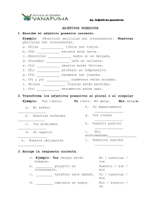 Los adjetivos posesivos - Yanapuma Spanish School