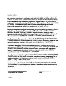 Queridos Padres: Por medio del presente, se le