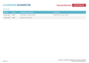 Calendario Afganistán - Humanitarian Response