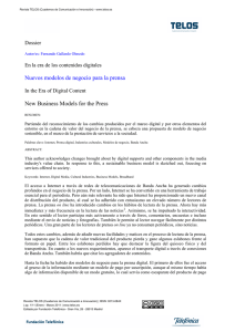 Nuevos modelos de negocio para la prensa New Business Models