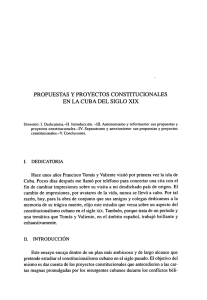 PROPUESTAS Y PROYECTOS CONSTITUCIONALES EN LA CUBA